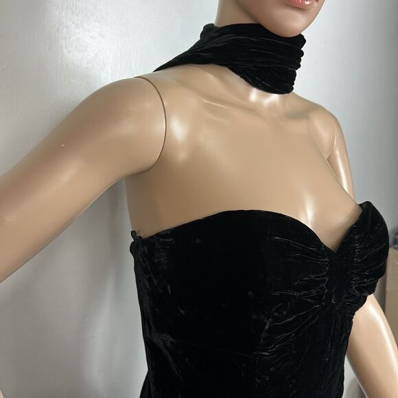 Eugene Alexander Elegant Black Velvet Strapless Evening Gown Size 10 - Picture 2 of 9